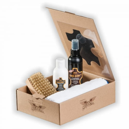 Zestaw do czyszczenia i pielęgnacji ciemnej tapicerki skórzanej - Gliptone GT15 & Gt11