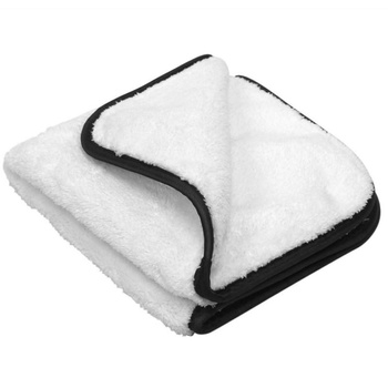 MIKROFIBRA WHITE PEARL BIAŁA Z CZARNYM OBSZYCIEM, 40X40 460GSM BIAŁA- AMP